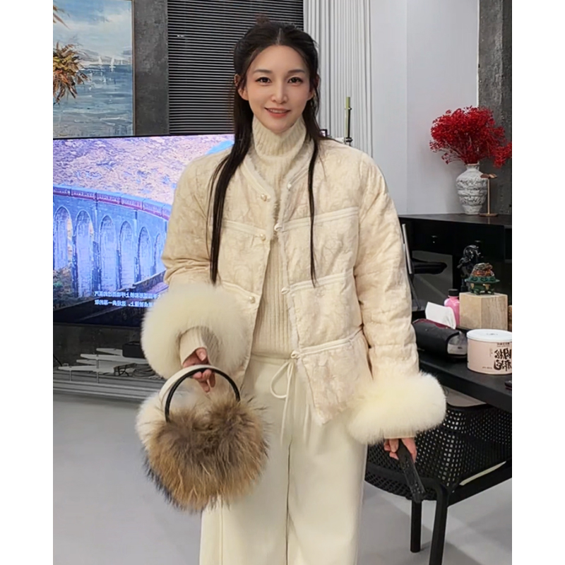 【Selle专属】轻奢高端新中式国风羽绒服女冬新款气质毛袖保暖外套