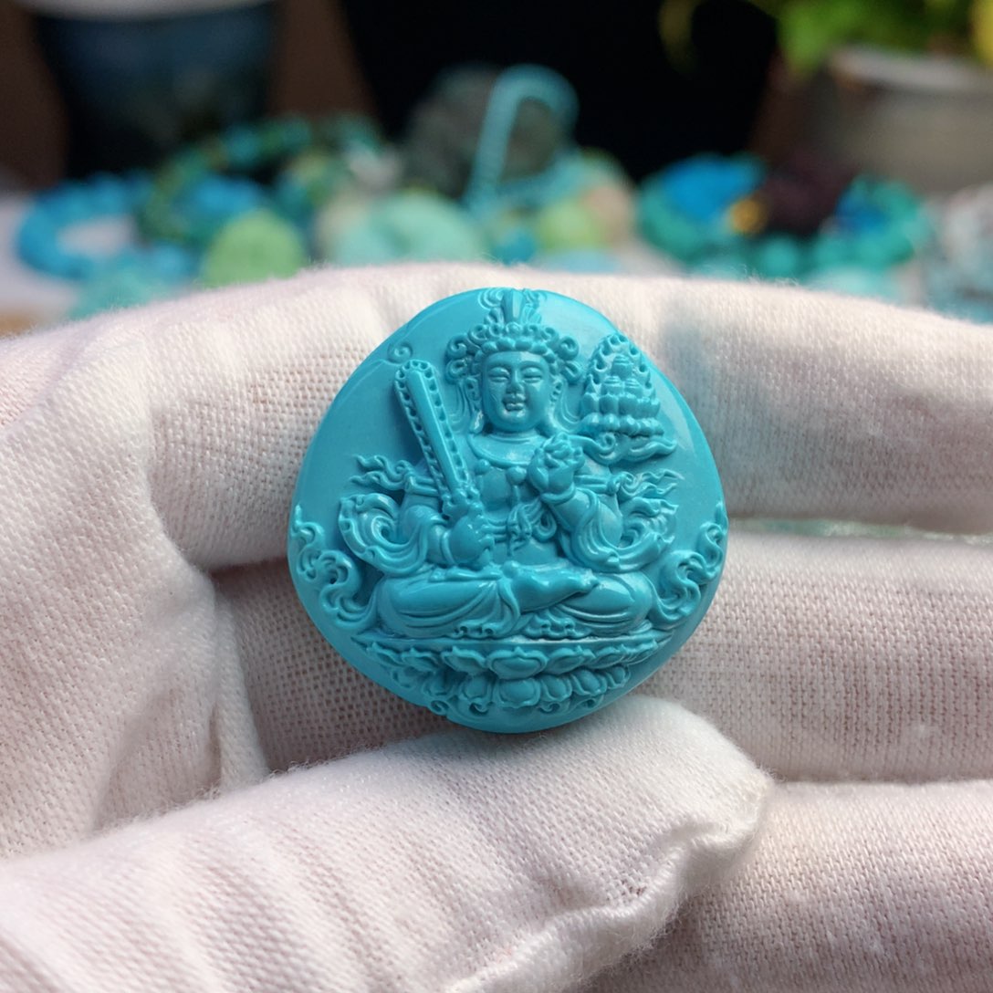 未镶嵌绿松石珠宝奇石27.5mm