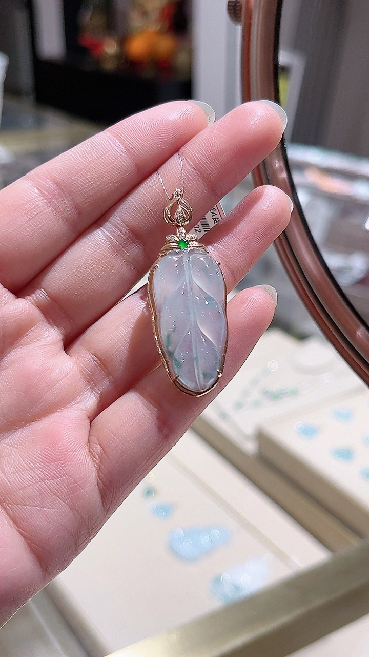 翡翠A货飘花叶子