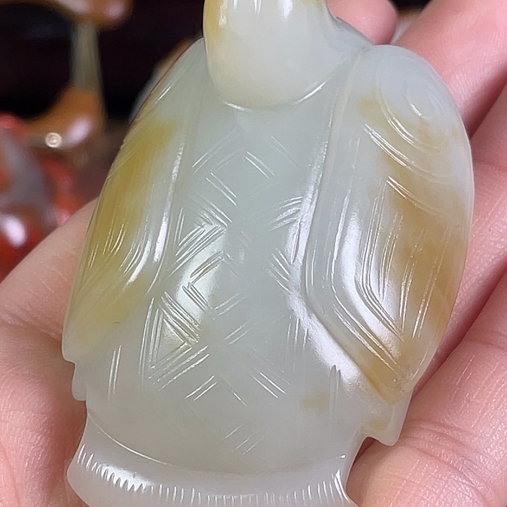 行***者和田玉未镶嵌挂件