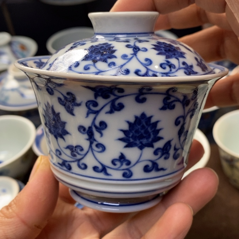 【闪购商品】景德镇青花瓷盖碗