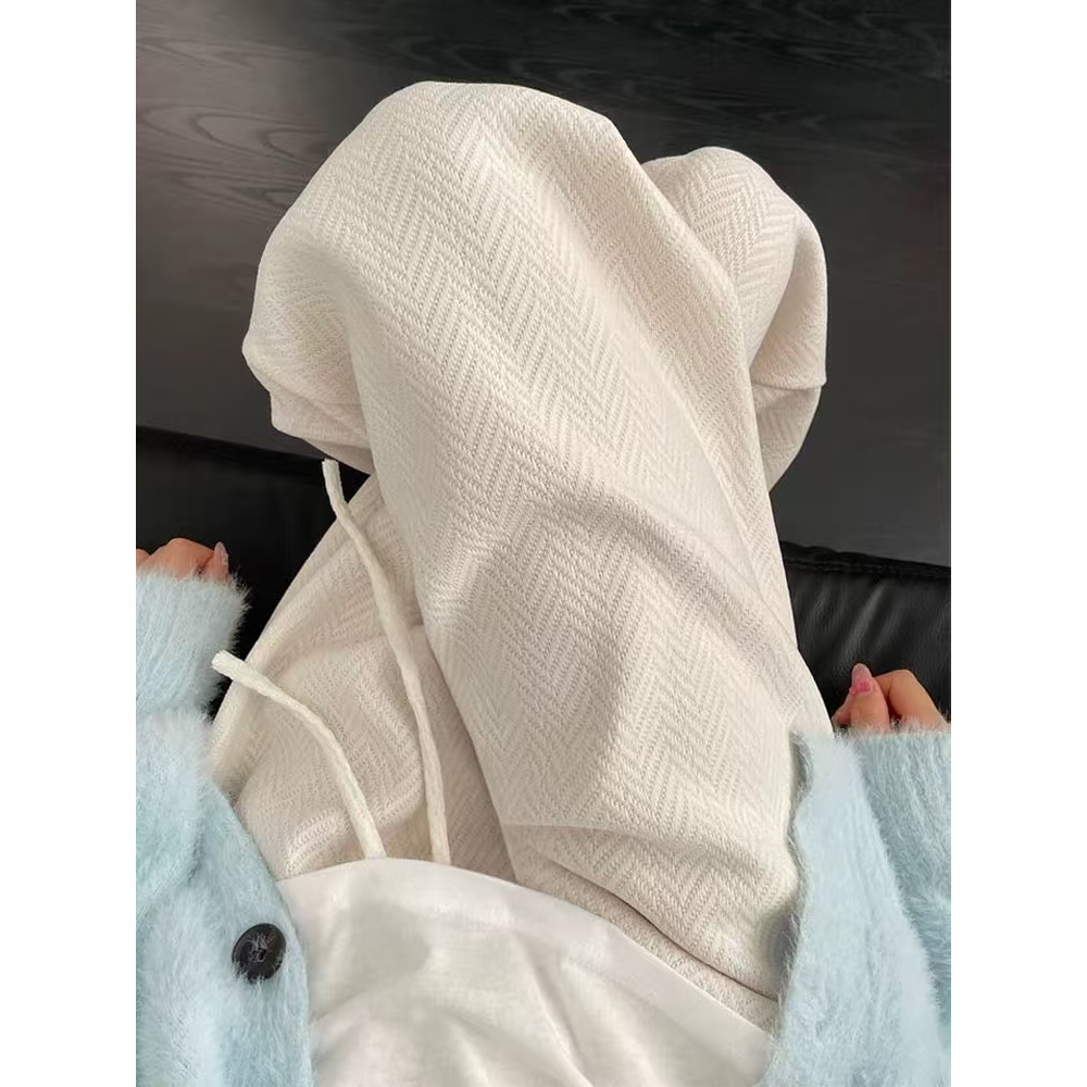 大码女装秋冬韩系时尚潮流垂坠感阔腿休闲裤高腰显瘦直筒裤子