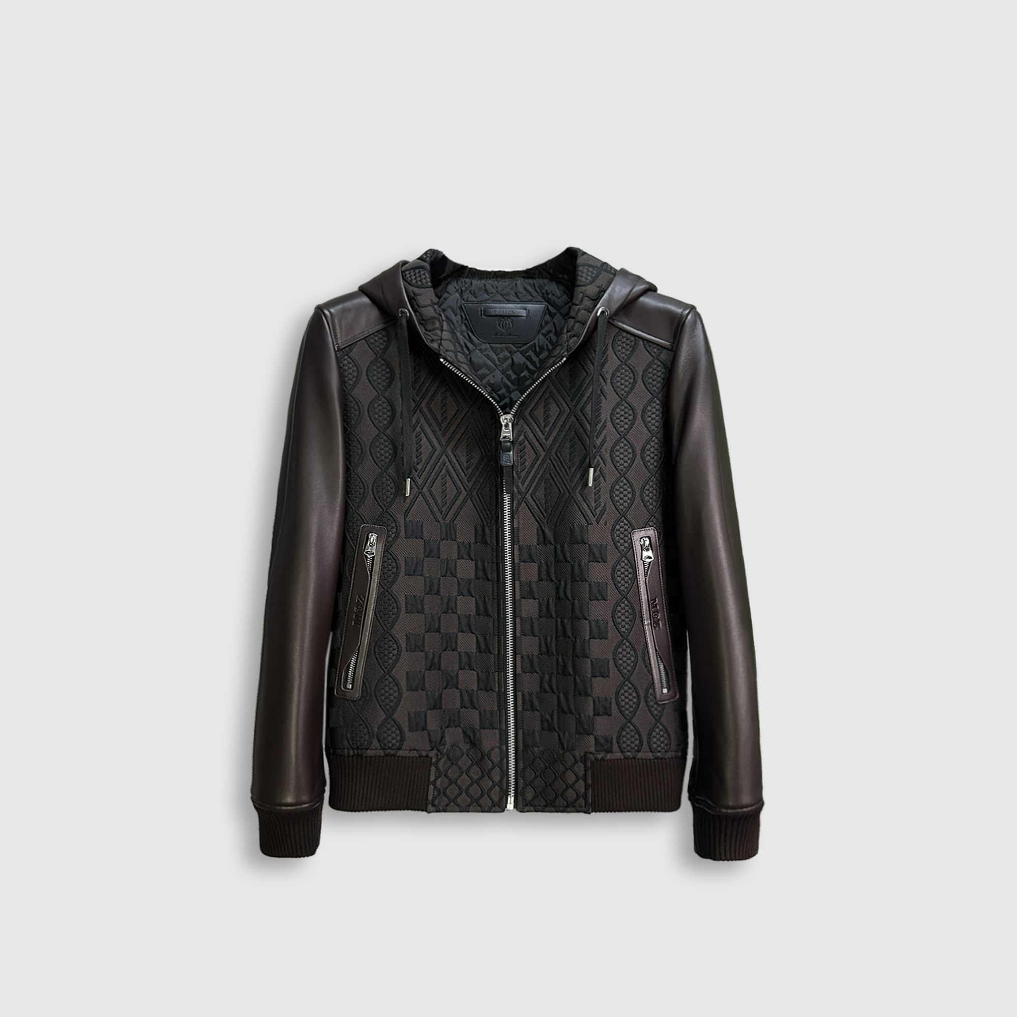 2025秋冬季时尚休闲连帽抗皱免烫经典翻领夹克商务外套男39998