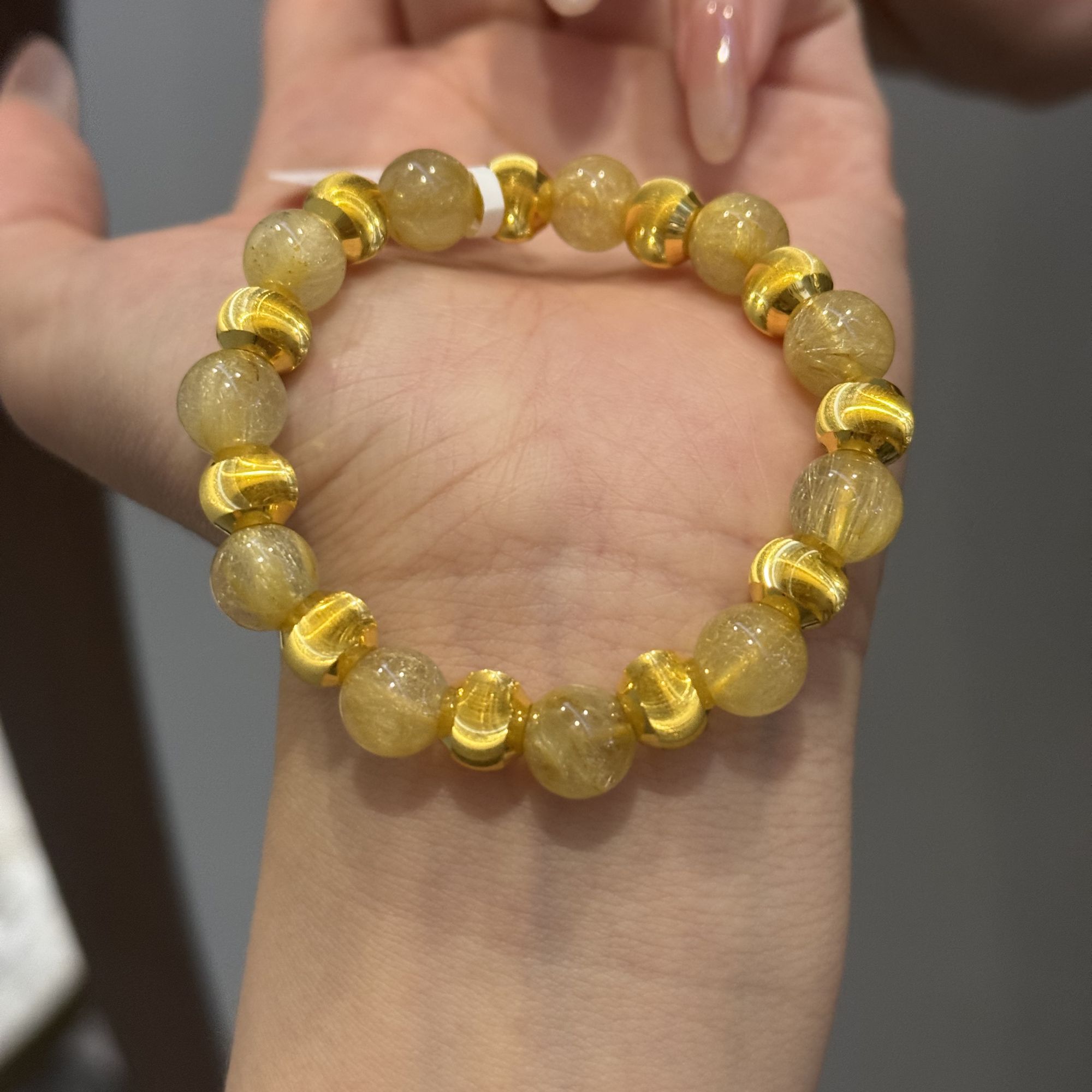 999足金5G工艺黄金金发金猫眼手串