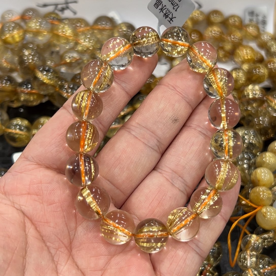 水晶未镶嵌手链b143钛晶