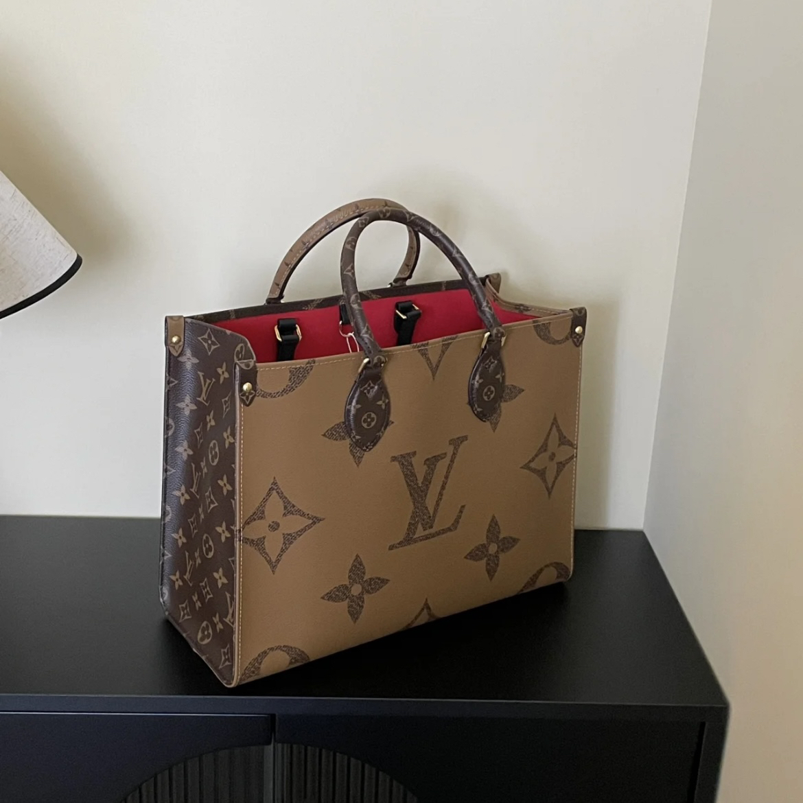 95新 LouisVuitton/路易威登 Onthego棕色大号老花单肩包6753