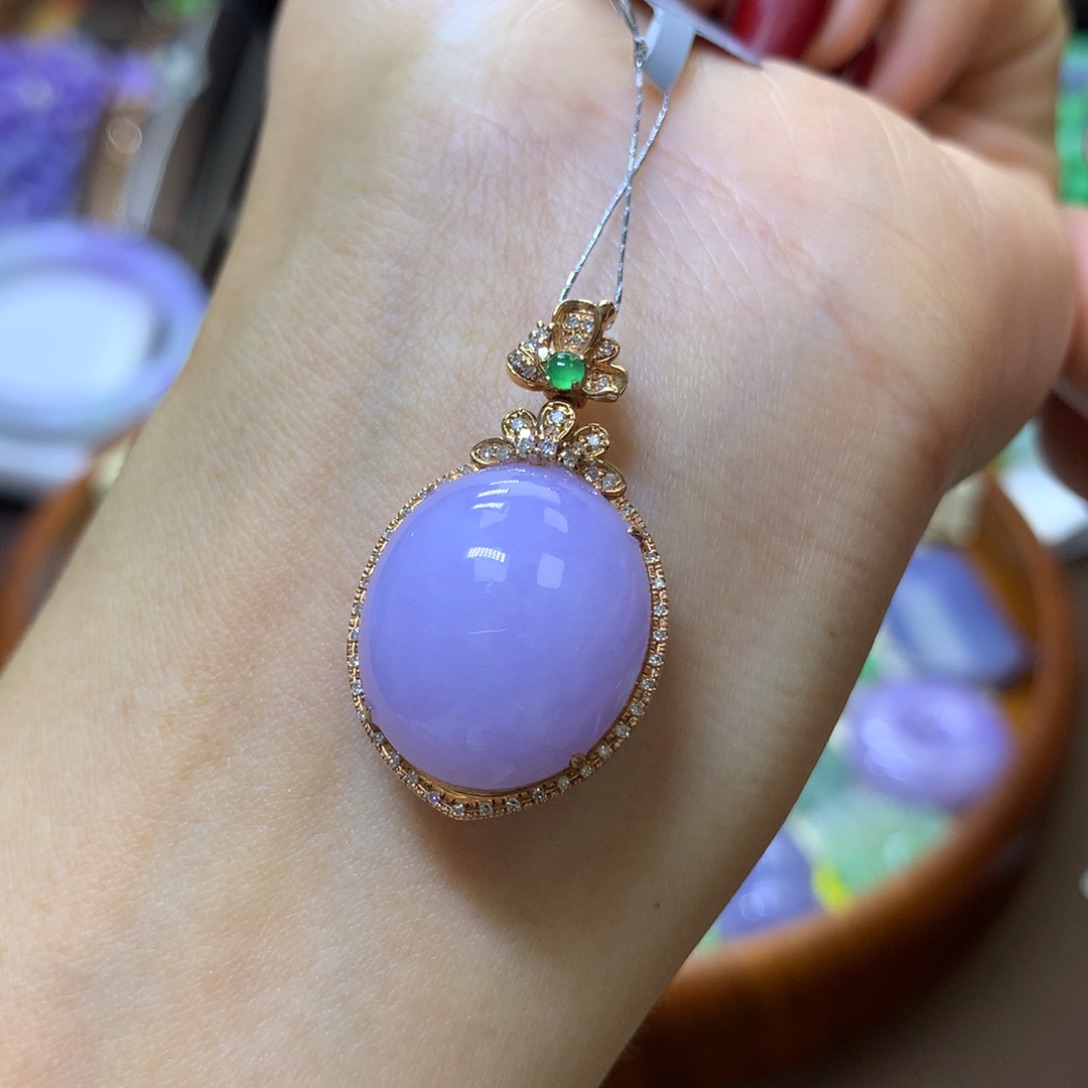 【闪购商品】翡翠颈饰18K金镶嵌翡翠