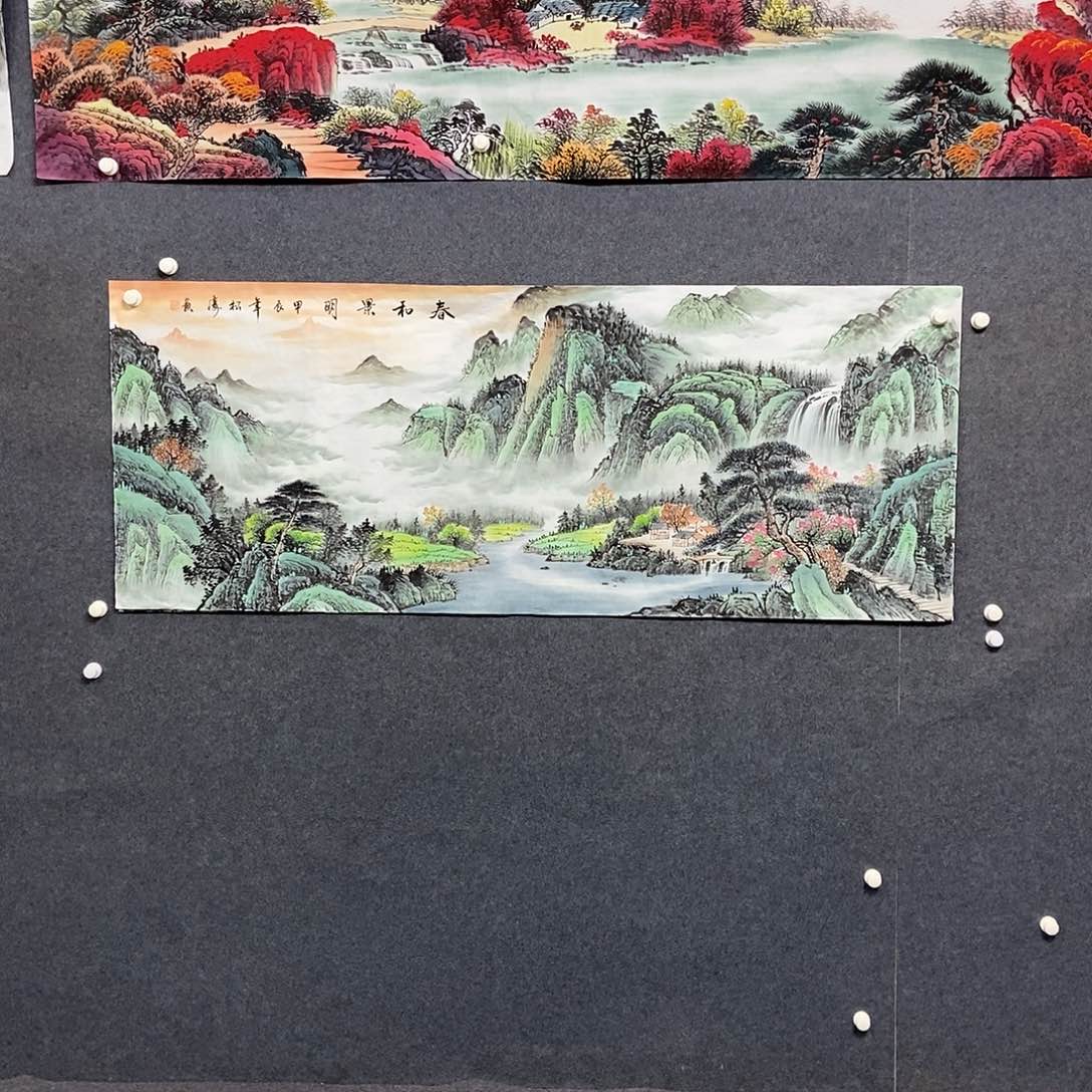 国画大**荫小六尺山水一副