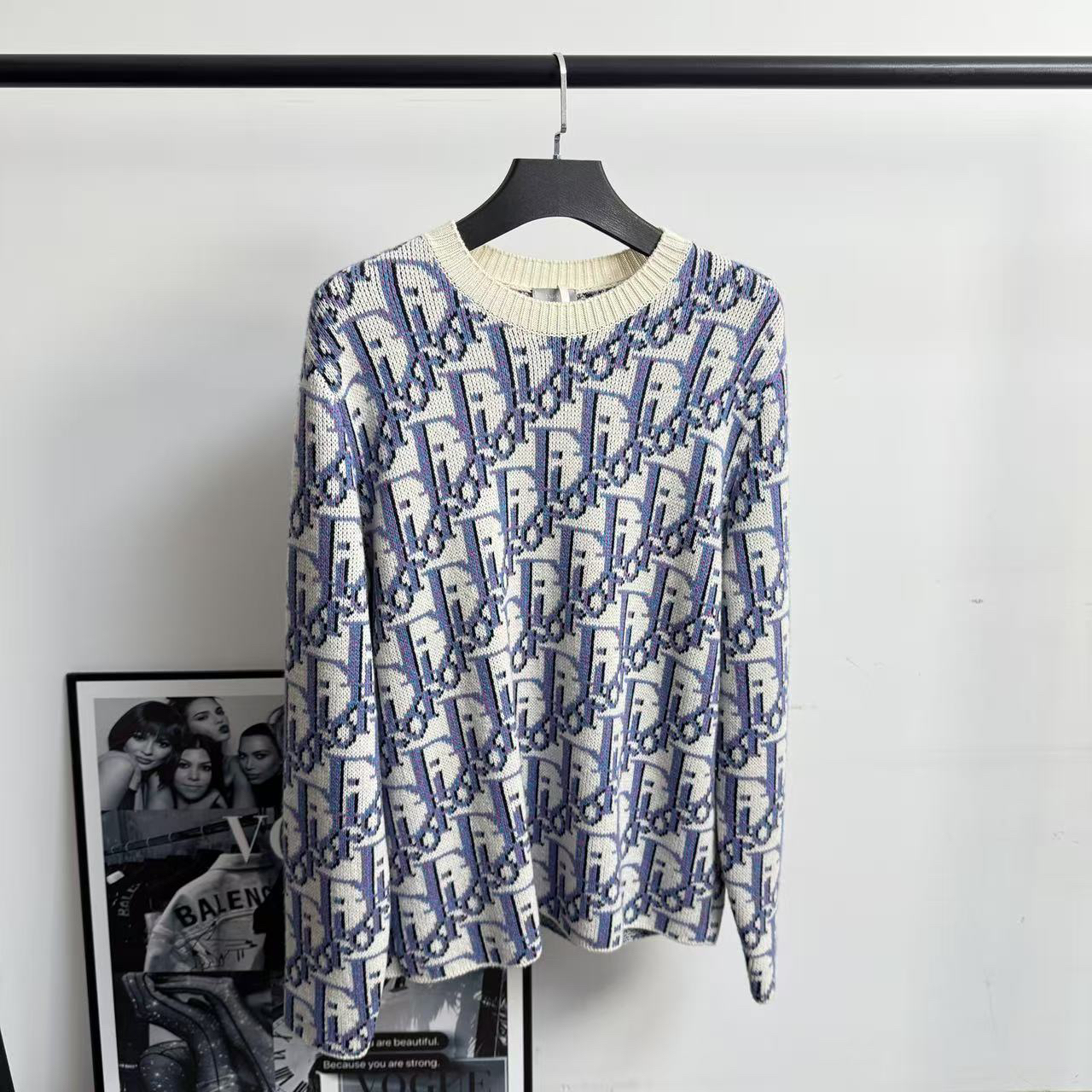 未使用 DIOR/迪奥 stussy 老花满印毛衣/L