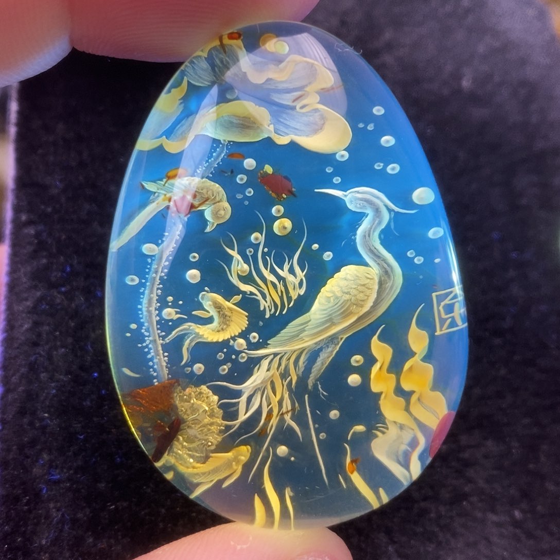 琥珀（花珀）未镶嵌吊坠(不含链)