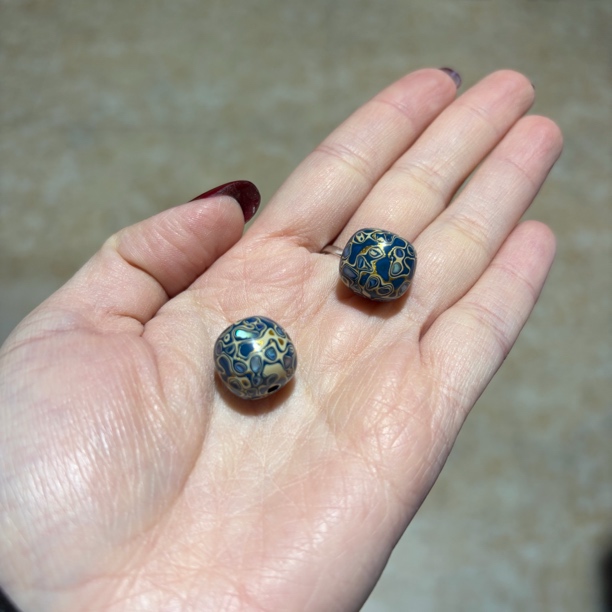 蓝色老型-螺钿大漆珠DIY手工串珠手串随机发一个