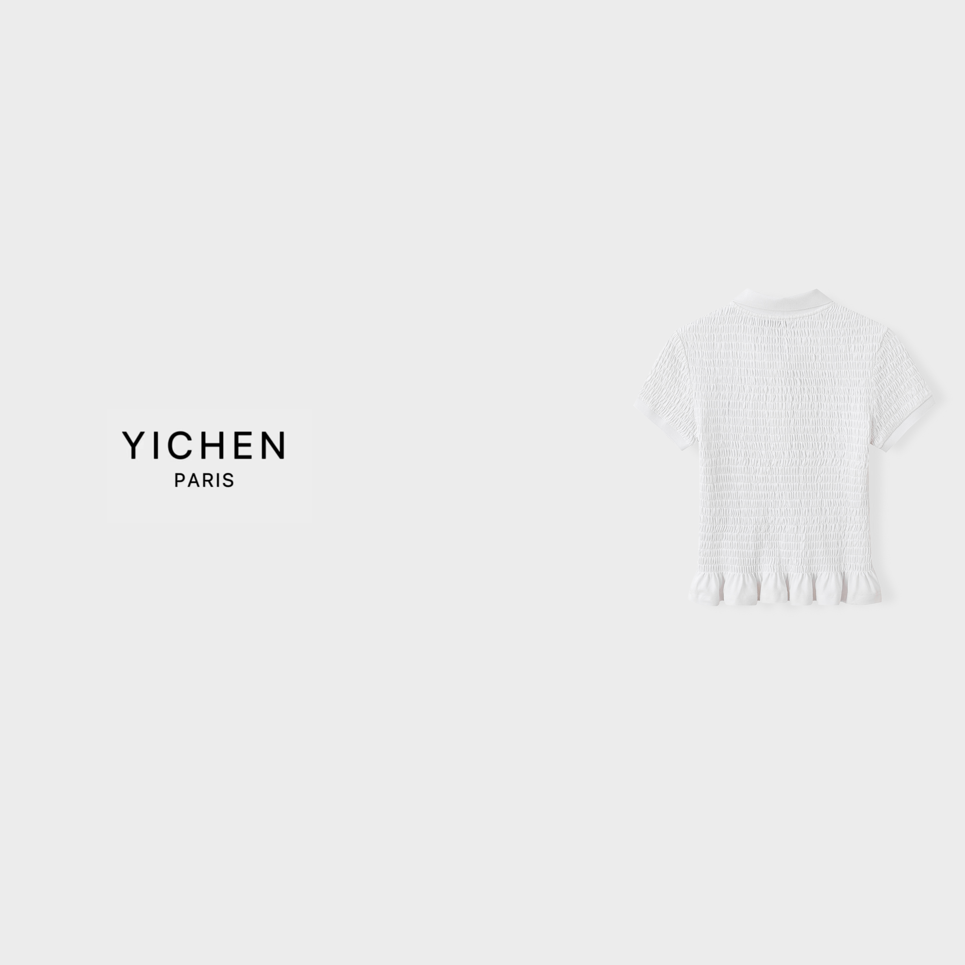 YC 拉夫徽标褶皱打揽木耳边修身版型polo短袖-3456