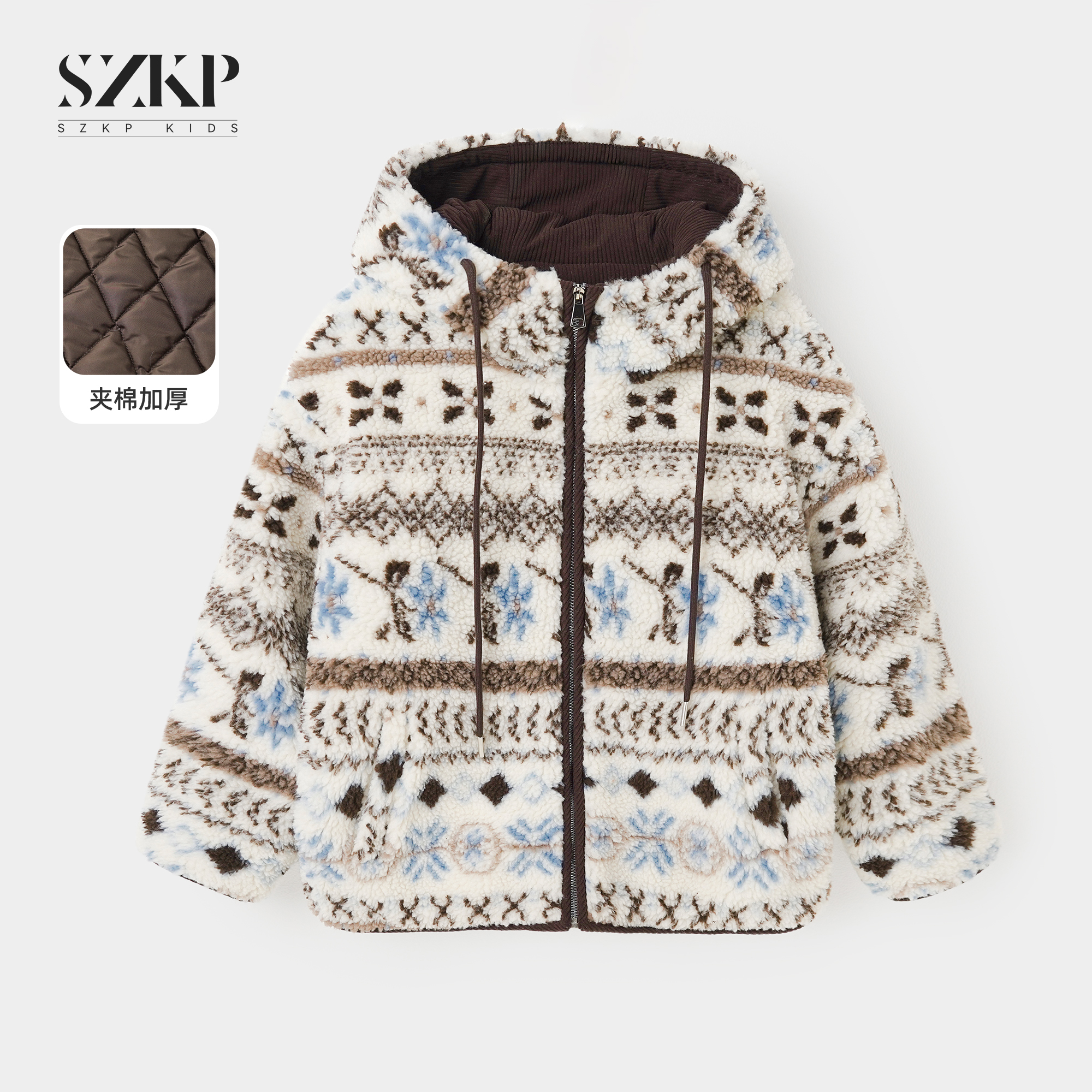 SZKP冬季新款女童装保暖上衣中大童休闲儿童棉衣外套BGYD557782