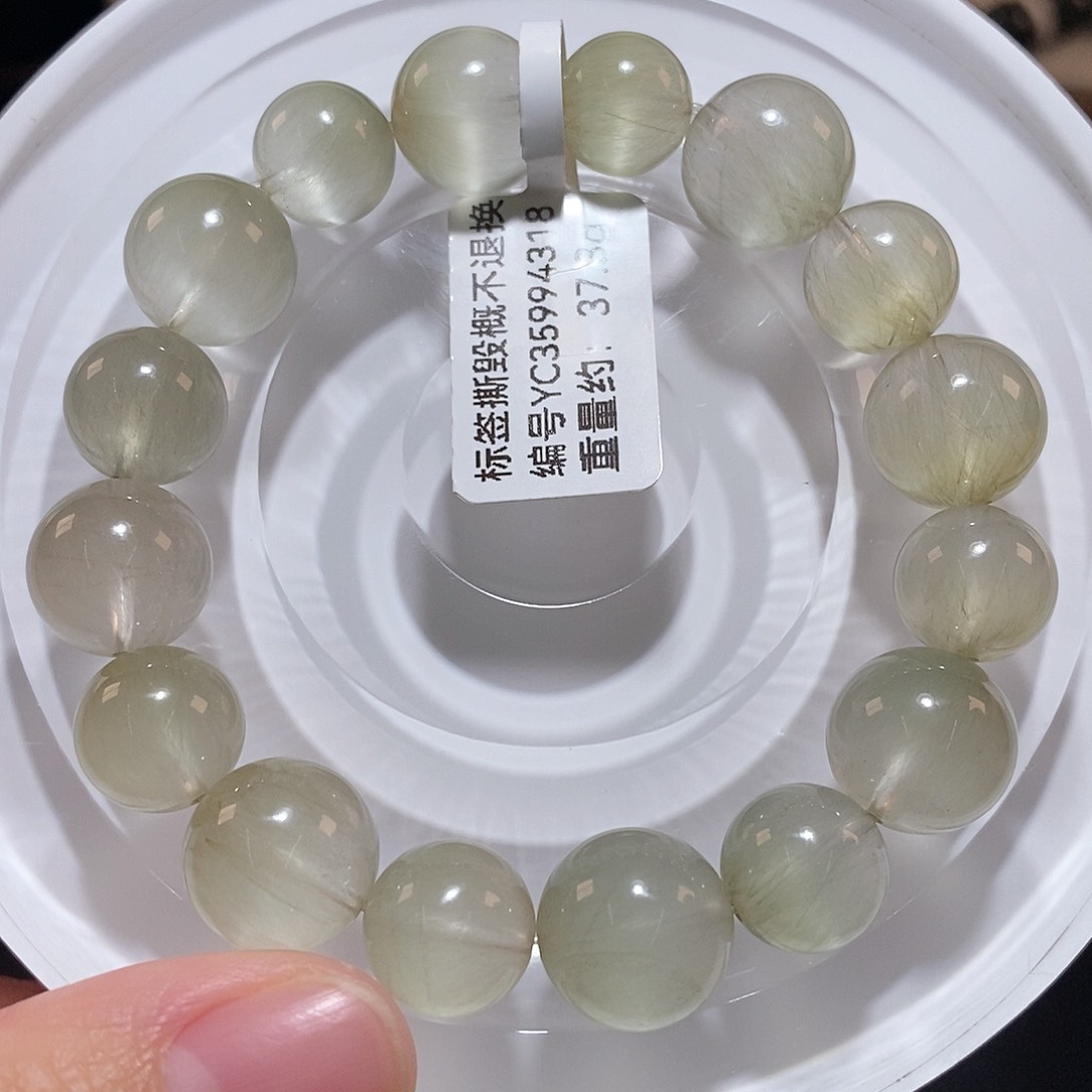 水晶手串未镶嵌F绿兔毛