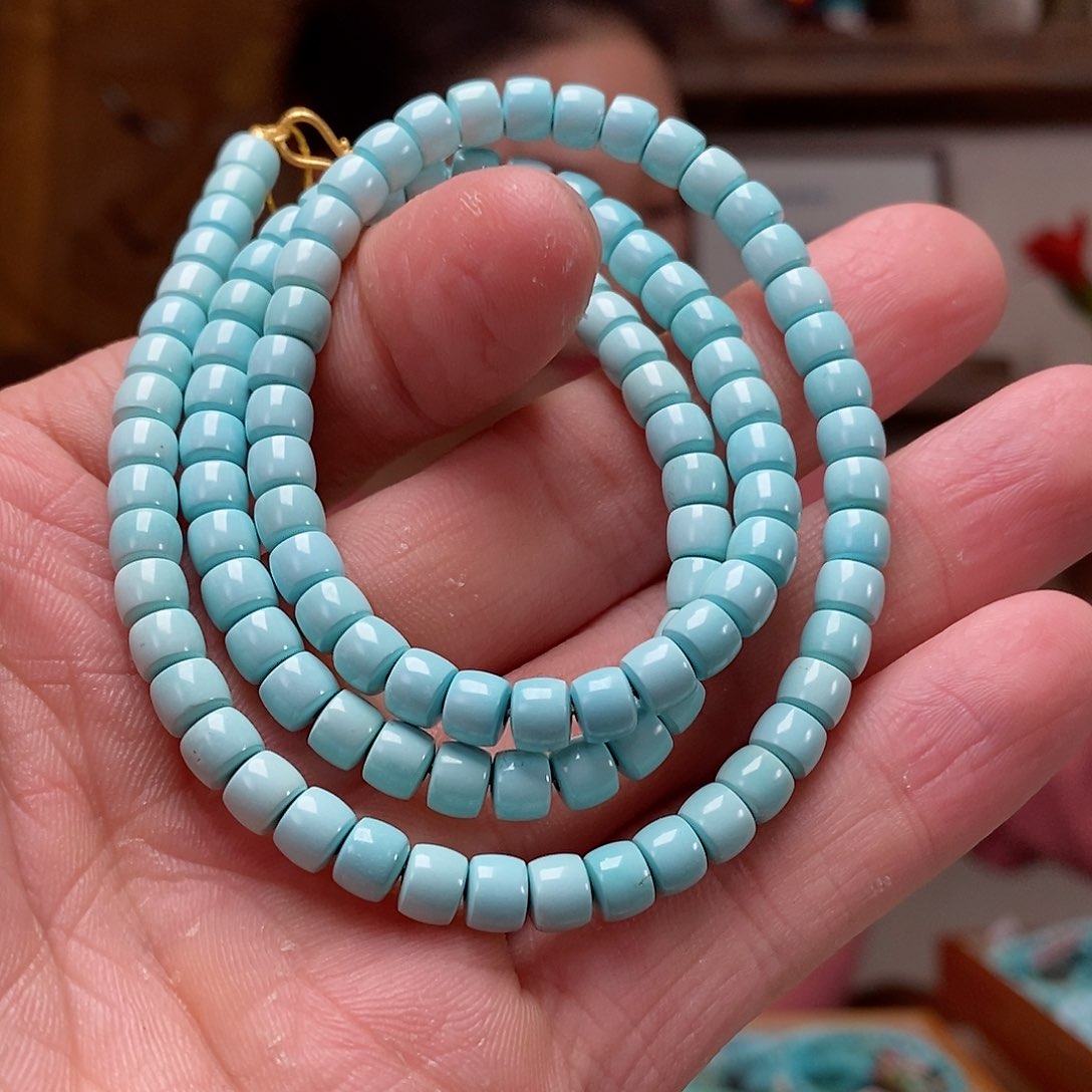 绿松石珠宝奇石18K金镶嵌