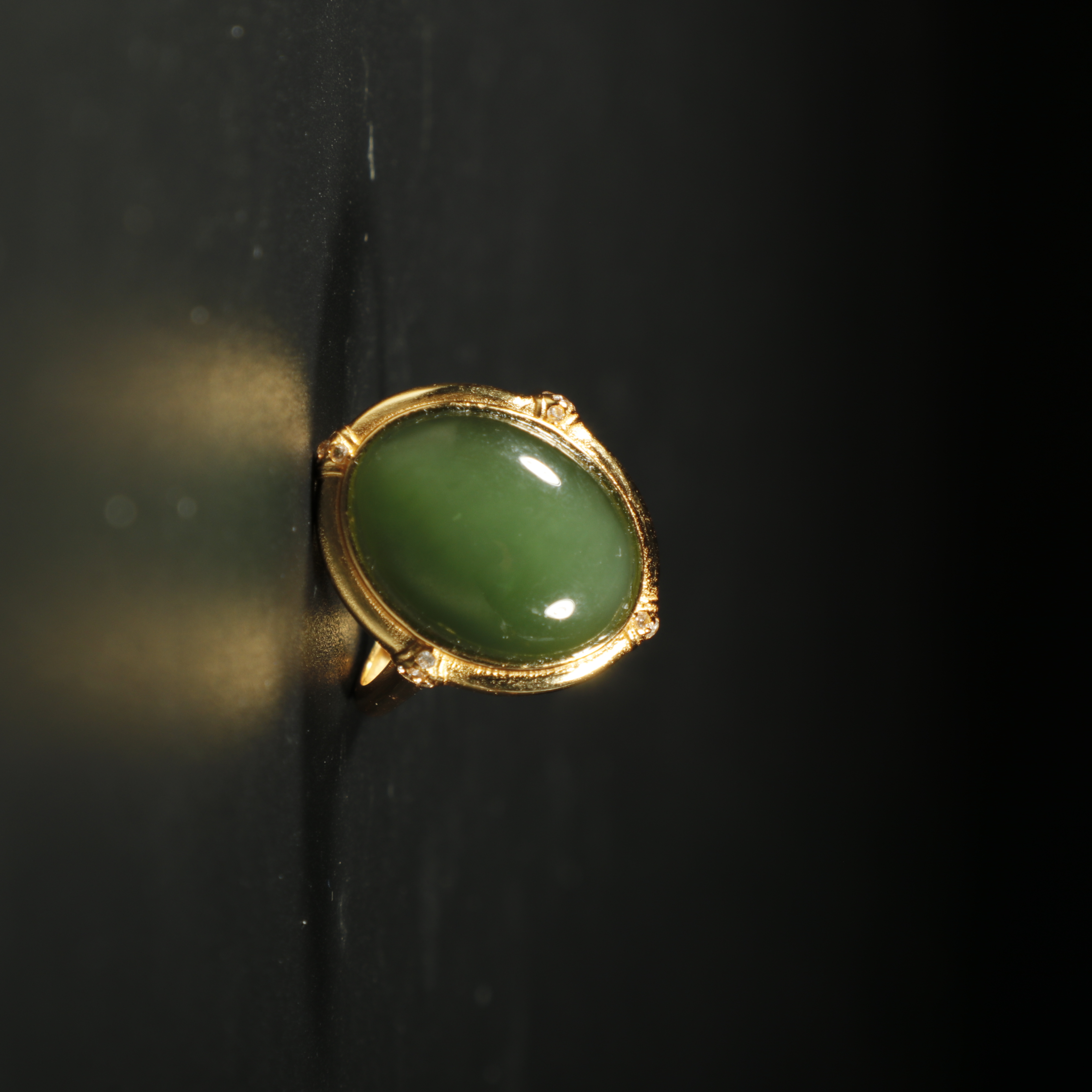 lot8810 和田玉碧玉戒指/云南典藏