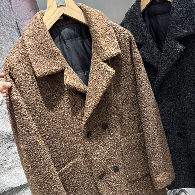 1032 # 85%羊毛+15%羊驼男士毛呢大衣保暖羽绒服