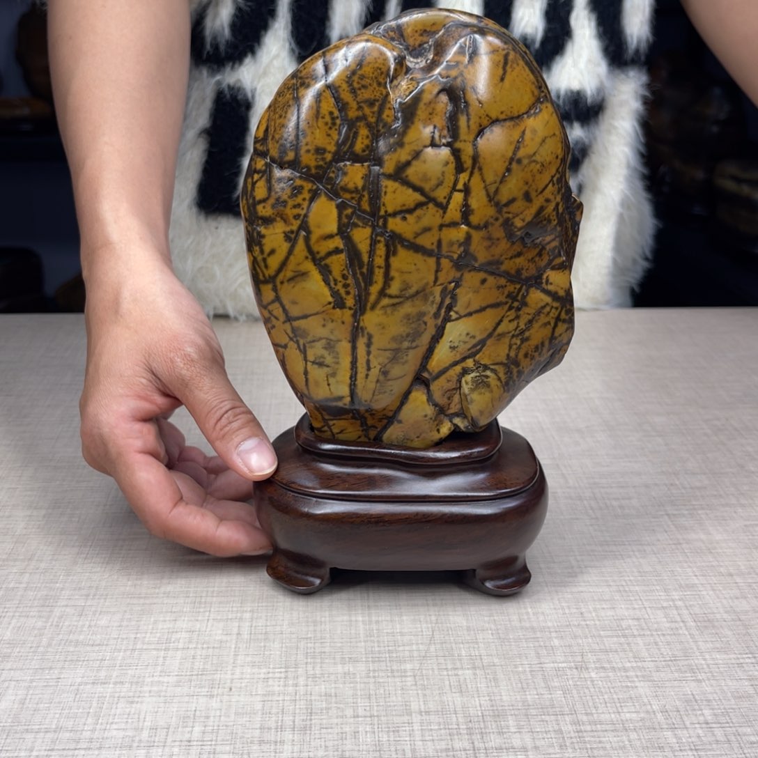 石材广西大化彩玉石配底座