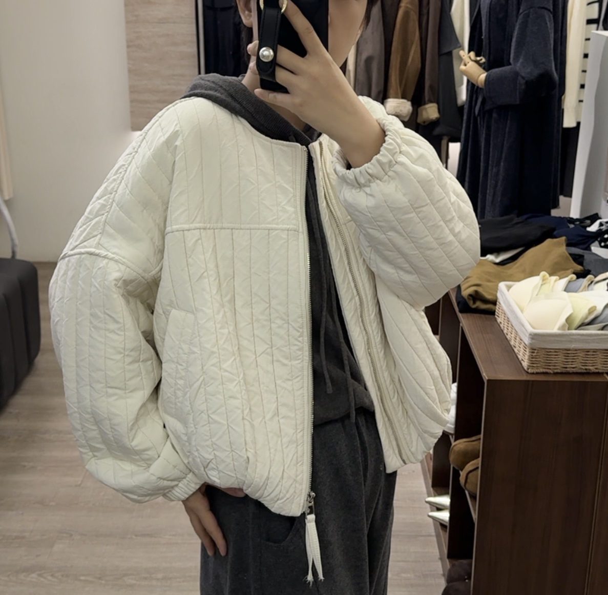 2025秋冬新款蝙蝠袖夹棉外套
