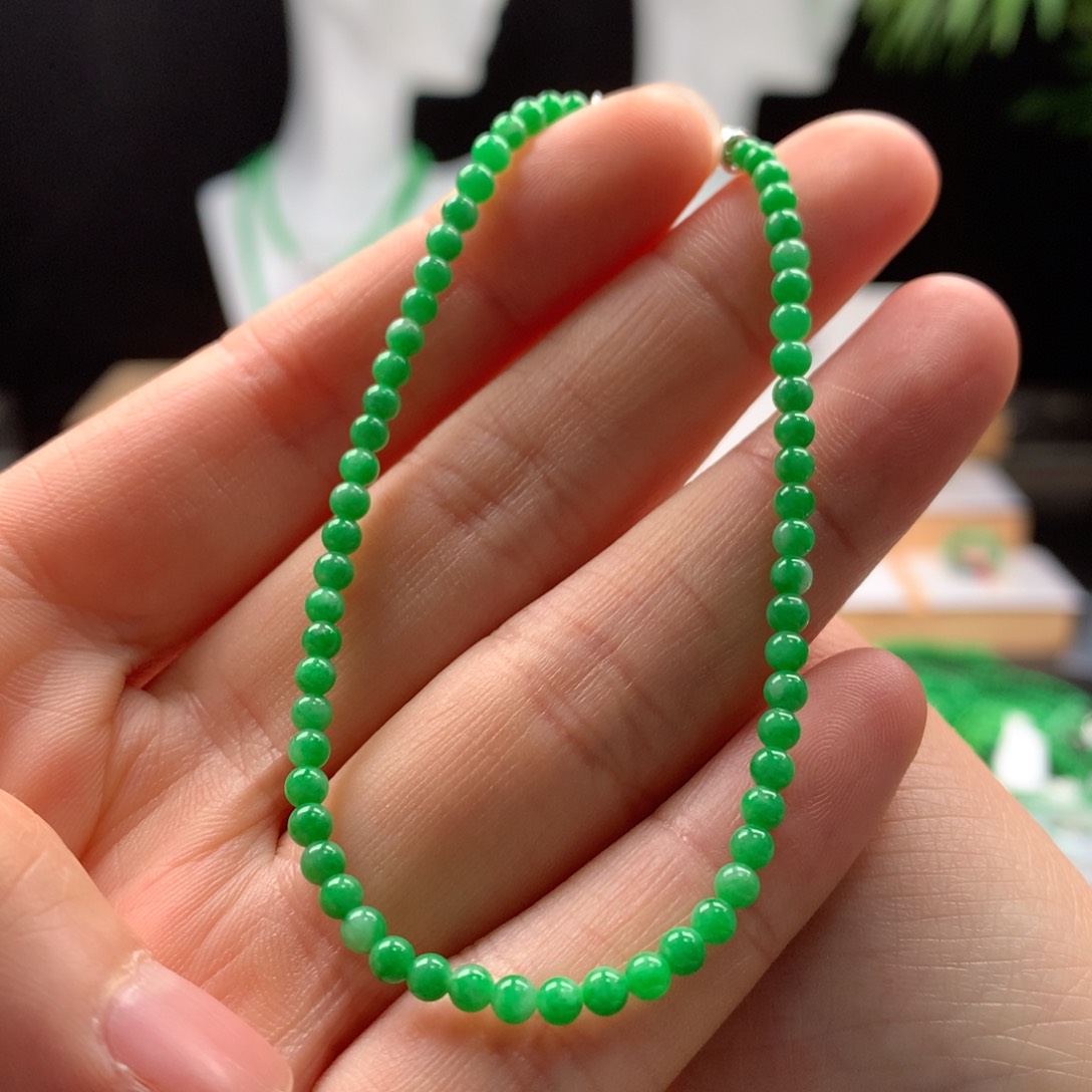 翡翠手链未镶嵌天然缅甸A货翡翠