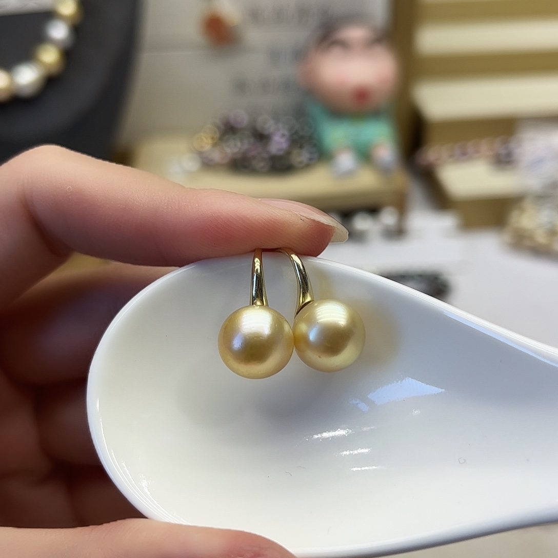 银S925镶嵌耳饰海水珍珠