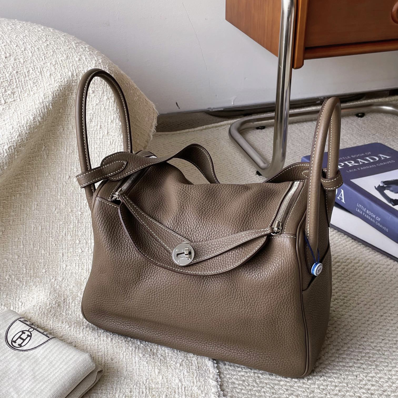 95新 Hermes/爱马仕 lindy30 手提包 大象灰C刻 B8642