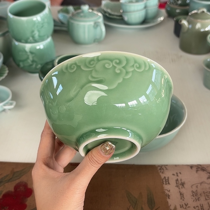龙泉云间青瓷小米茶器