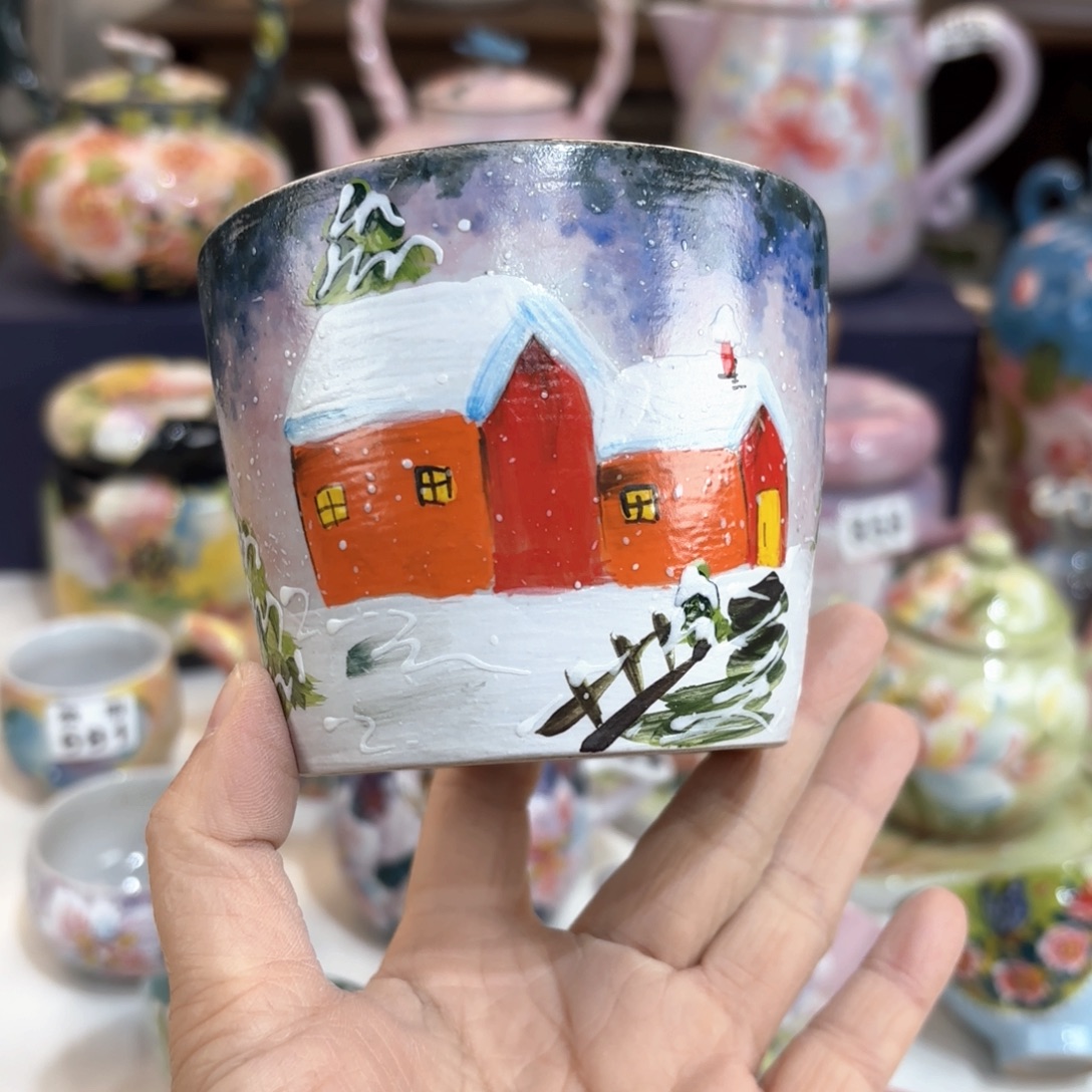 景德镇手绘高温釉下彩陶瓷茶具