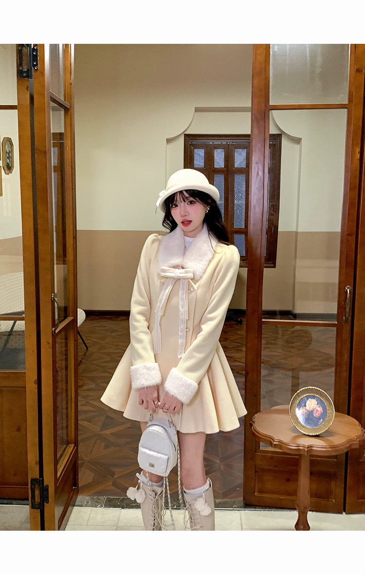 BC0089雪松奶酪 千金风套装女秋冬毛呢外套