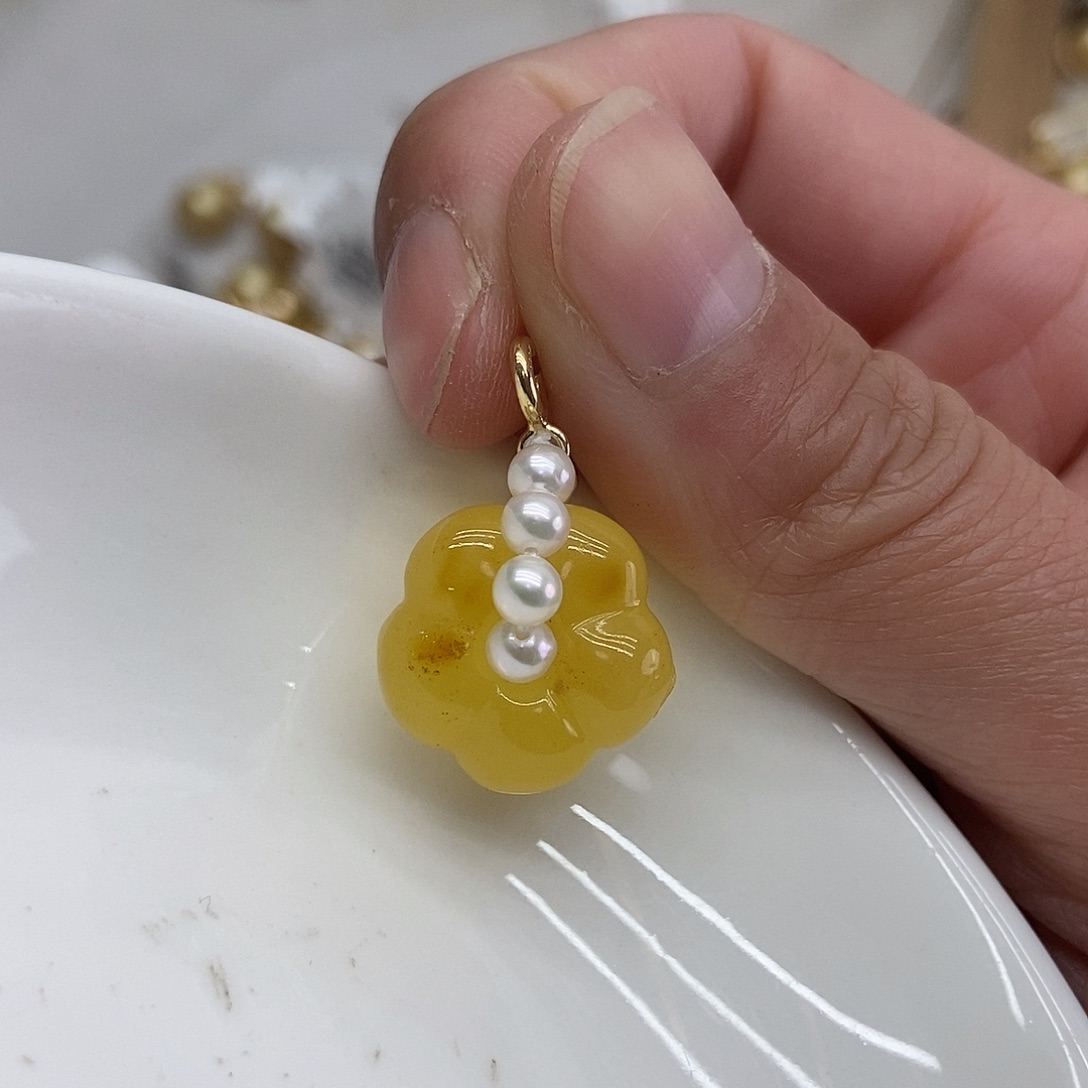 吊坠(不含链)淡水珍珠银S925镶嵌