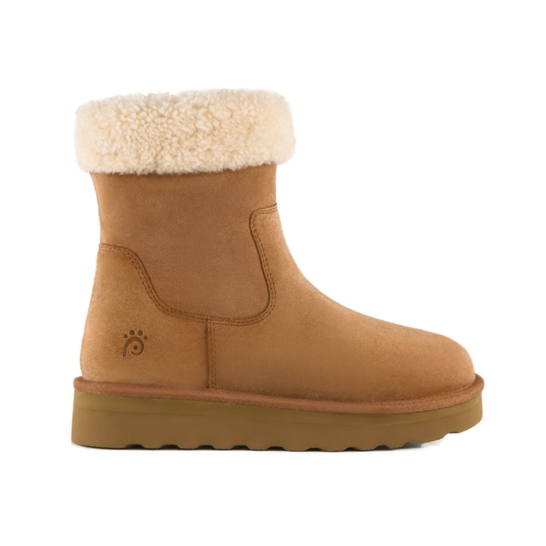 QICHENG/起程隆丰出品厚底毛边内侧拉链中筒雪地靴 SW5W120YW