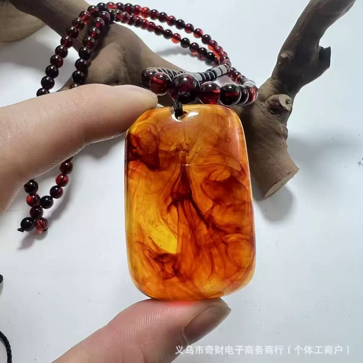 【高级血丝珀】高级感脖挂吊坠帝王血丝药珀2330