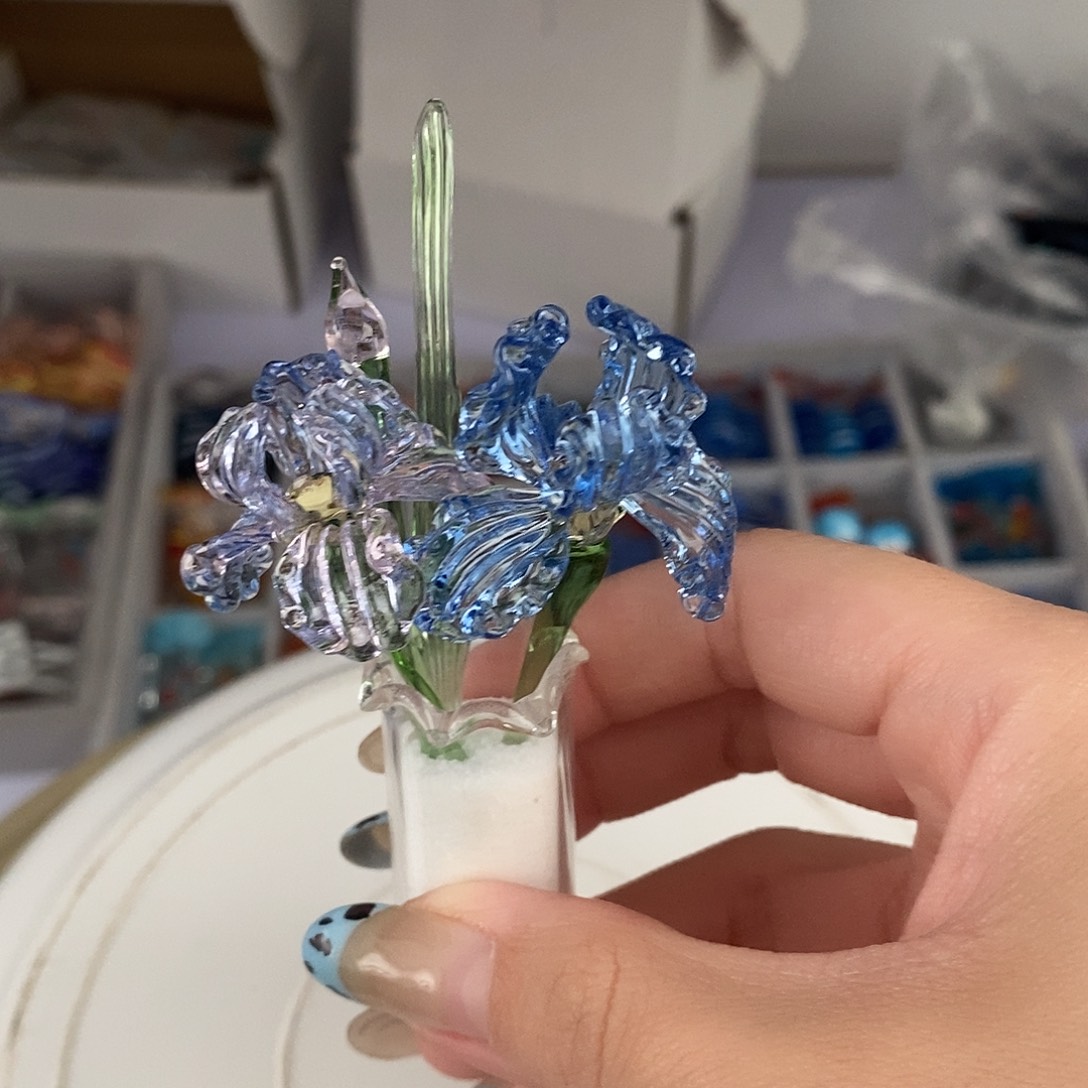 手工艺品琉璃鸢尾花1套
