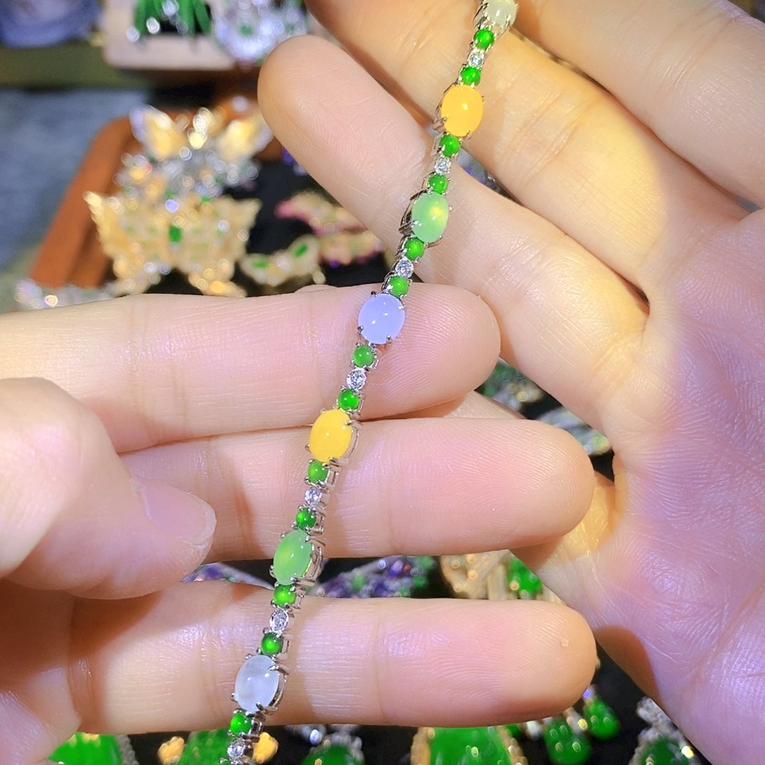 吊坠(不含链)银S925镶嵌翡翠