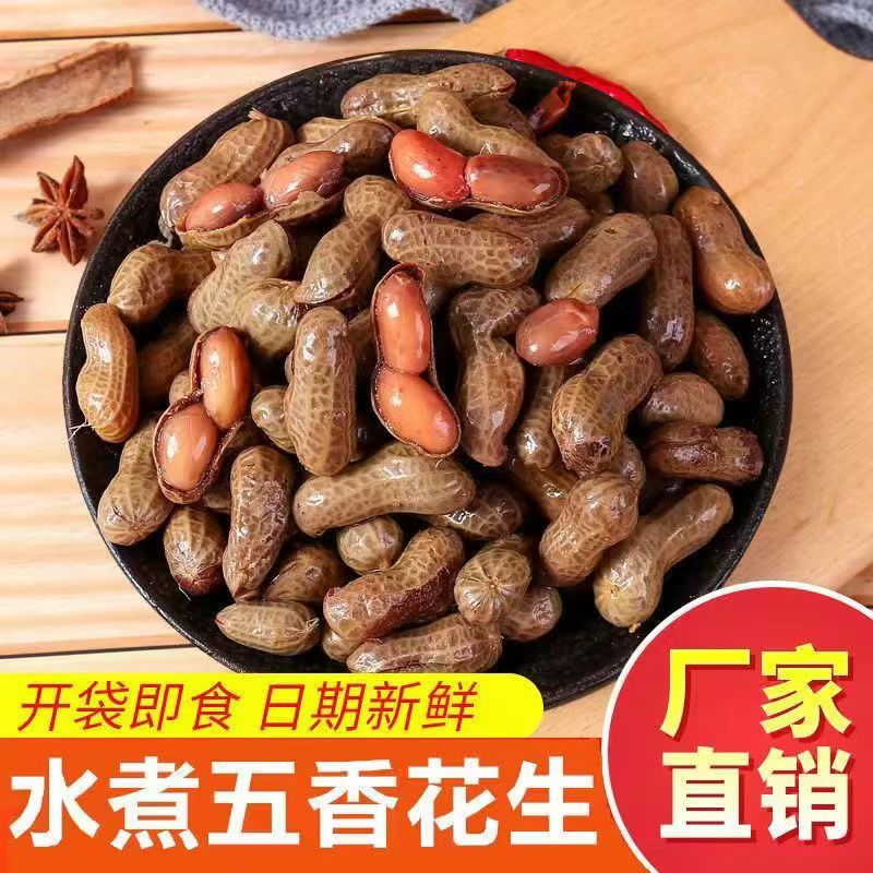 两斤两包卤汁卤煮花生带壳湿花生含卤汁75%固体物