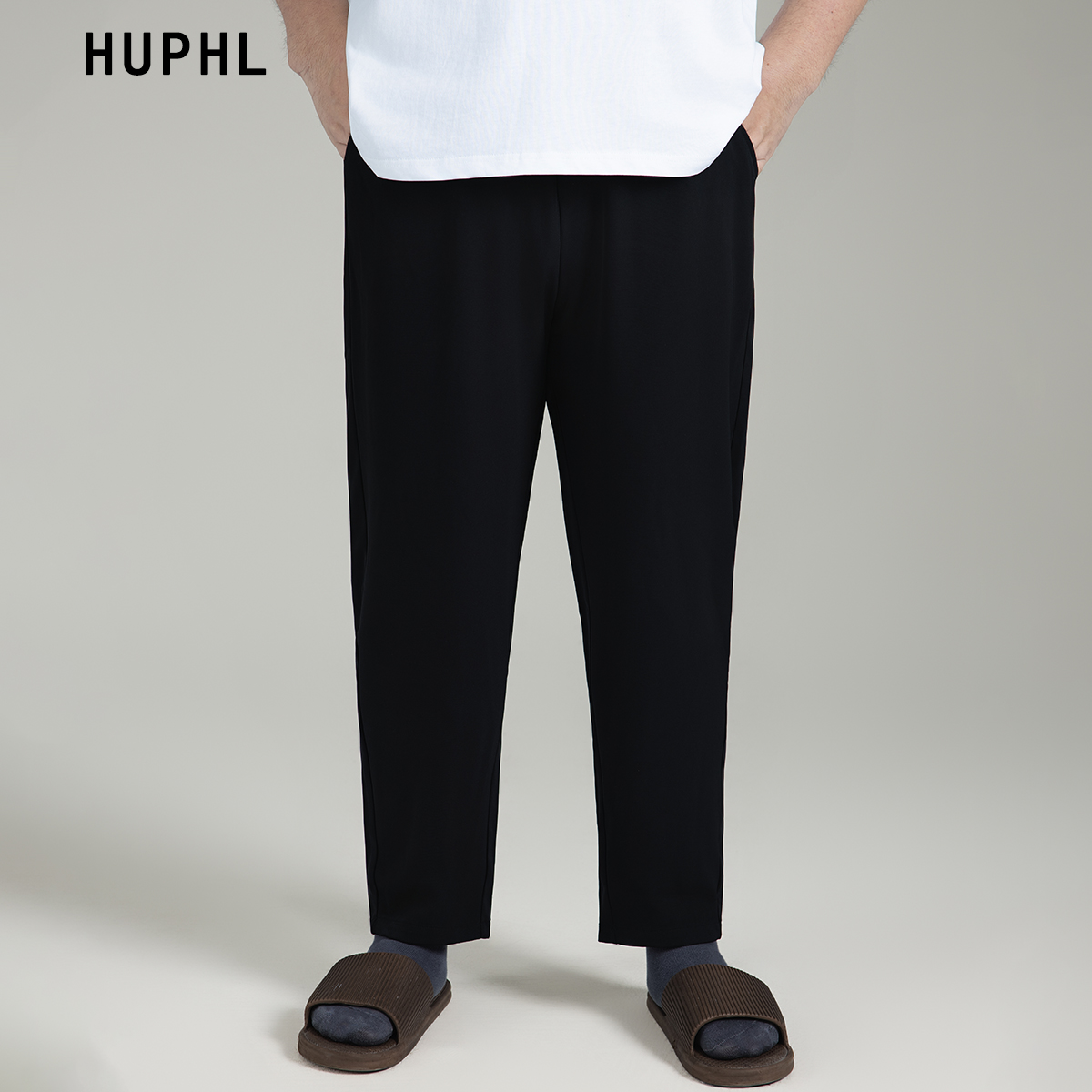 大码弯刀裤男士高级垂坠感裤抽绳宽松凉感休闲裤男装夏季气质长裤