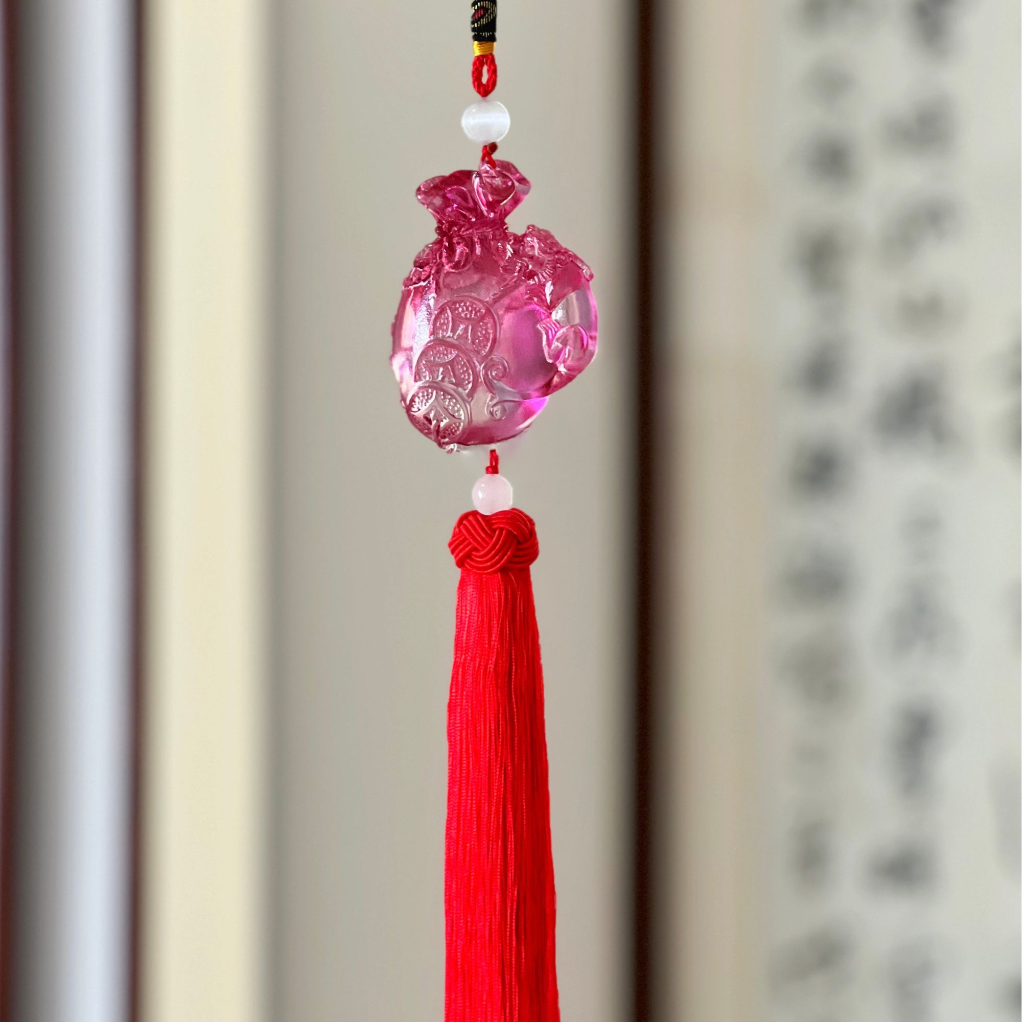 奇居生活.中式古典古法琉璃红色腰缠万贯B款