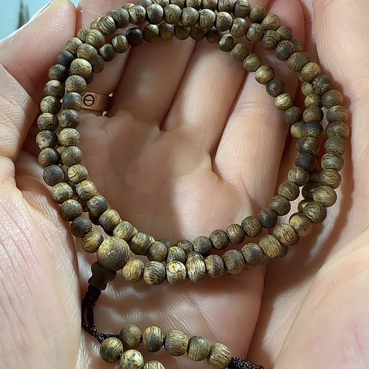 手串沉香绿奇楠沉香圆珠三圈138颗珠子04手串
