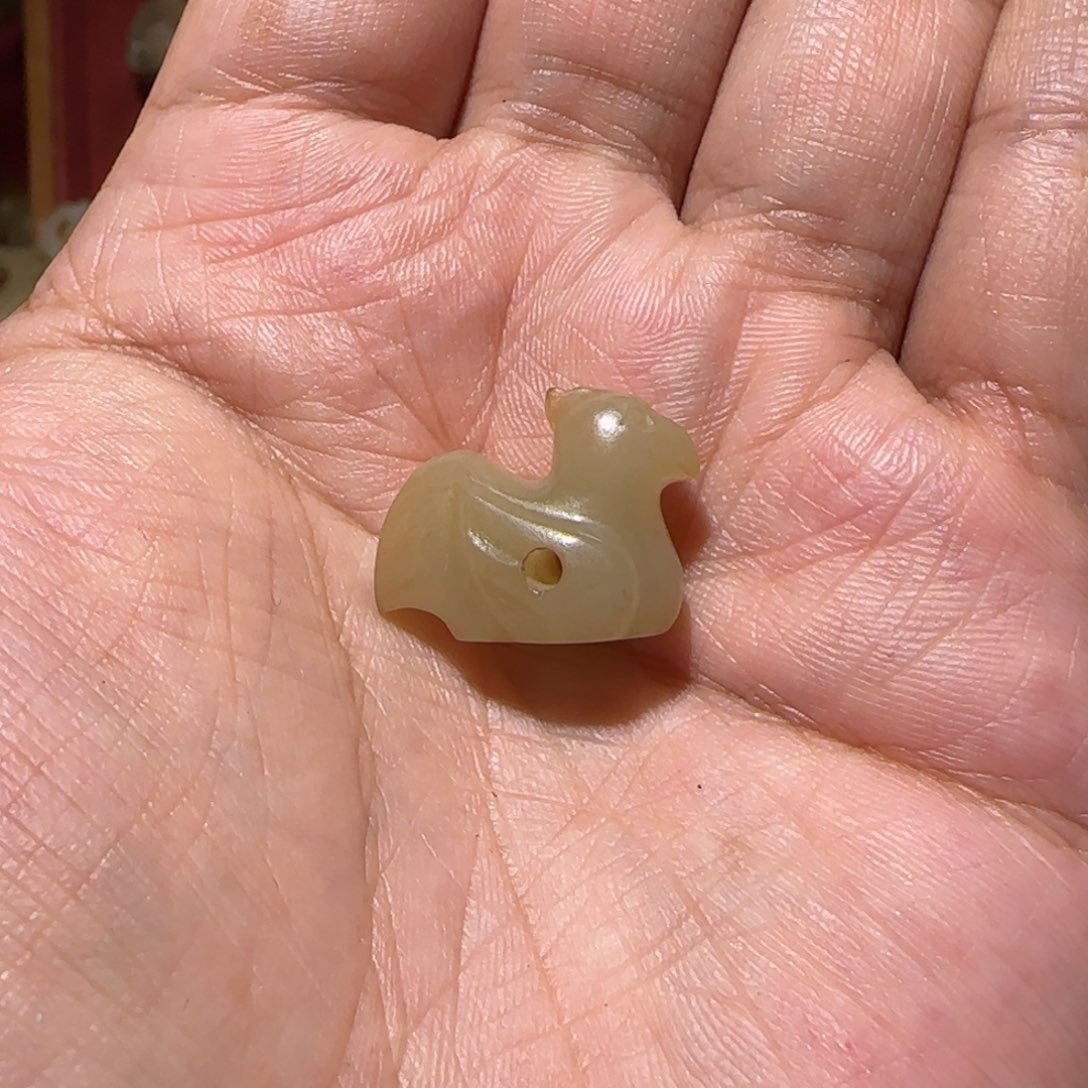 和田玉未镶嵌挂件春*