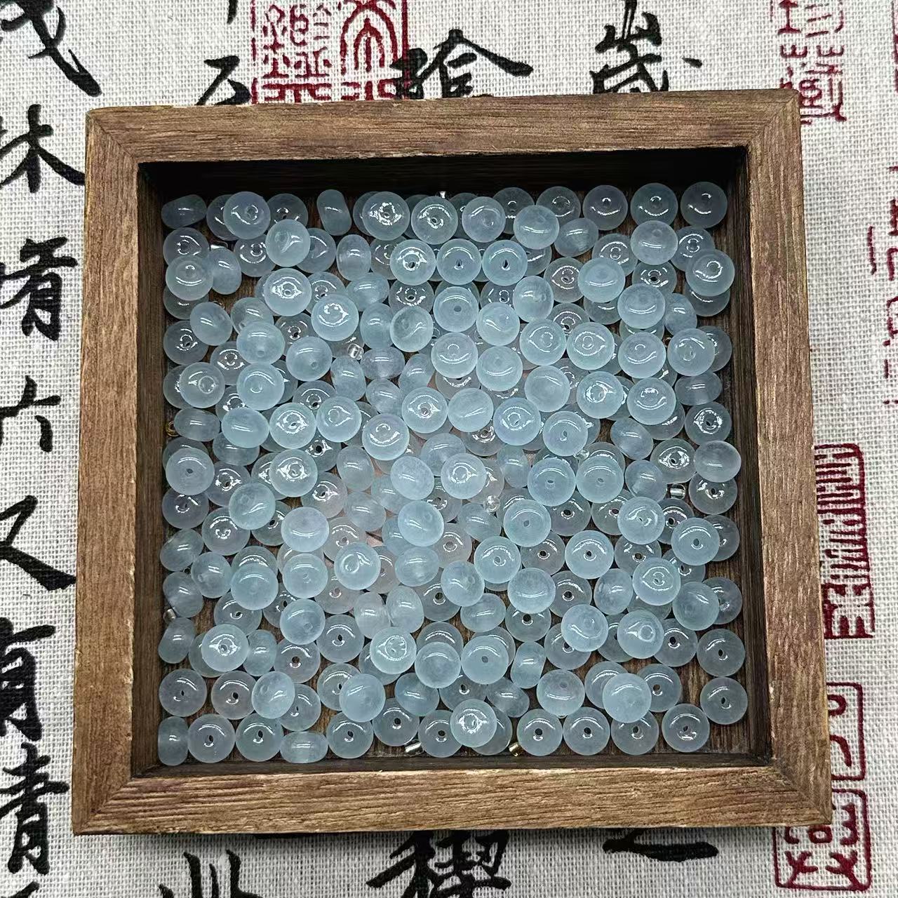 【薄荷算盘8mm】石英质玉 DIY散珠多样性发一