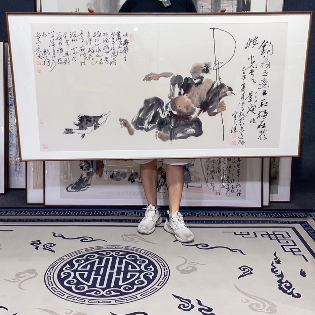 国画手绘画作品带框80/160