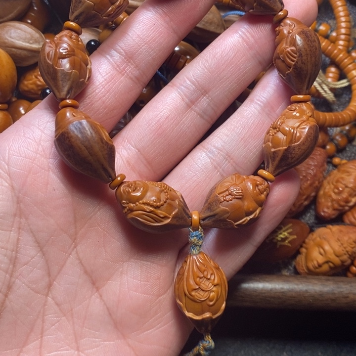 《***》橄榄核手串/手链紫皮包衣弥勒手串1条