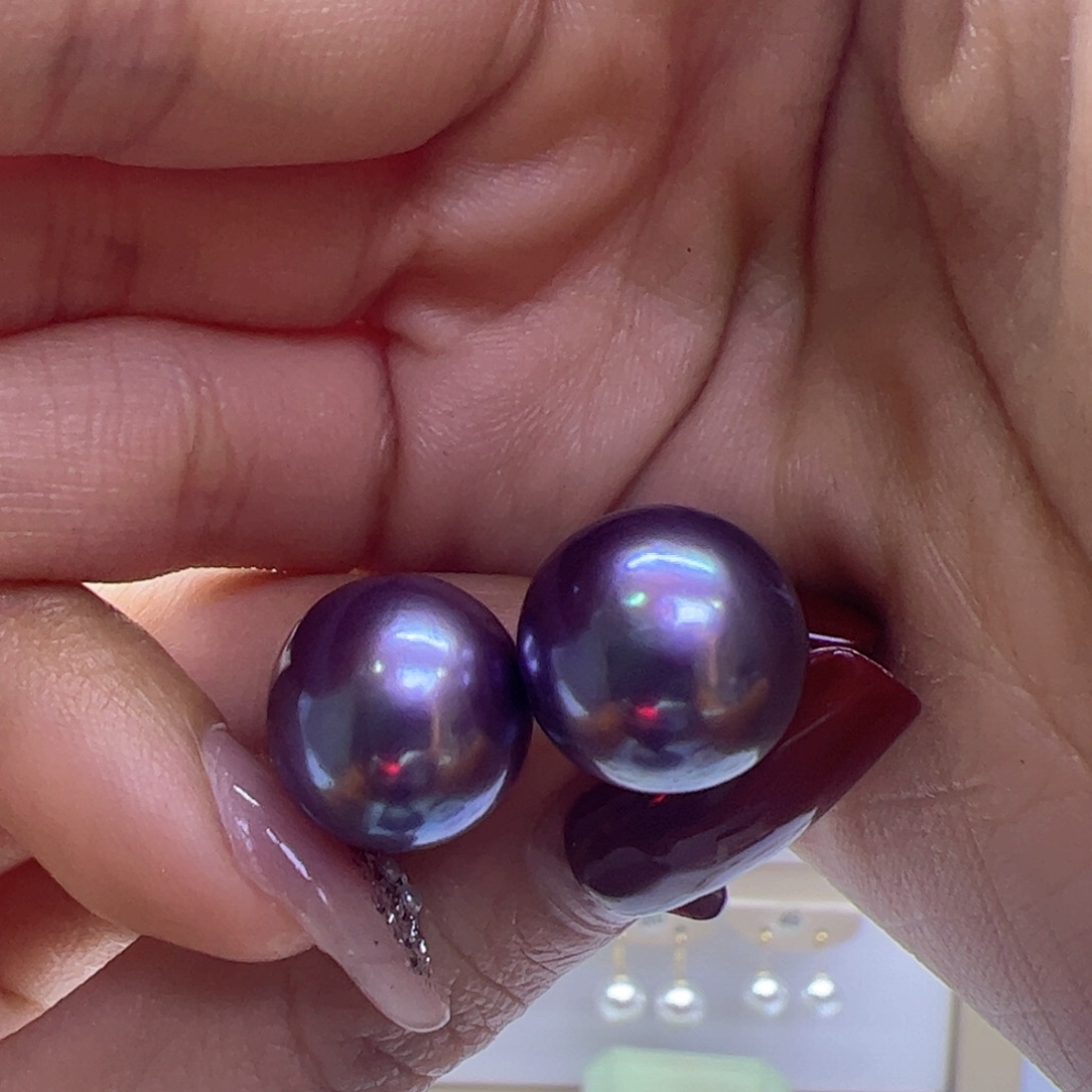 淡水珍珠耳饰18K金镶嵌