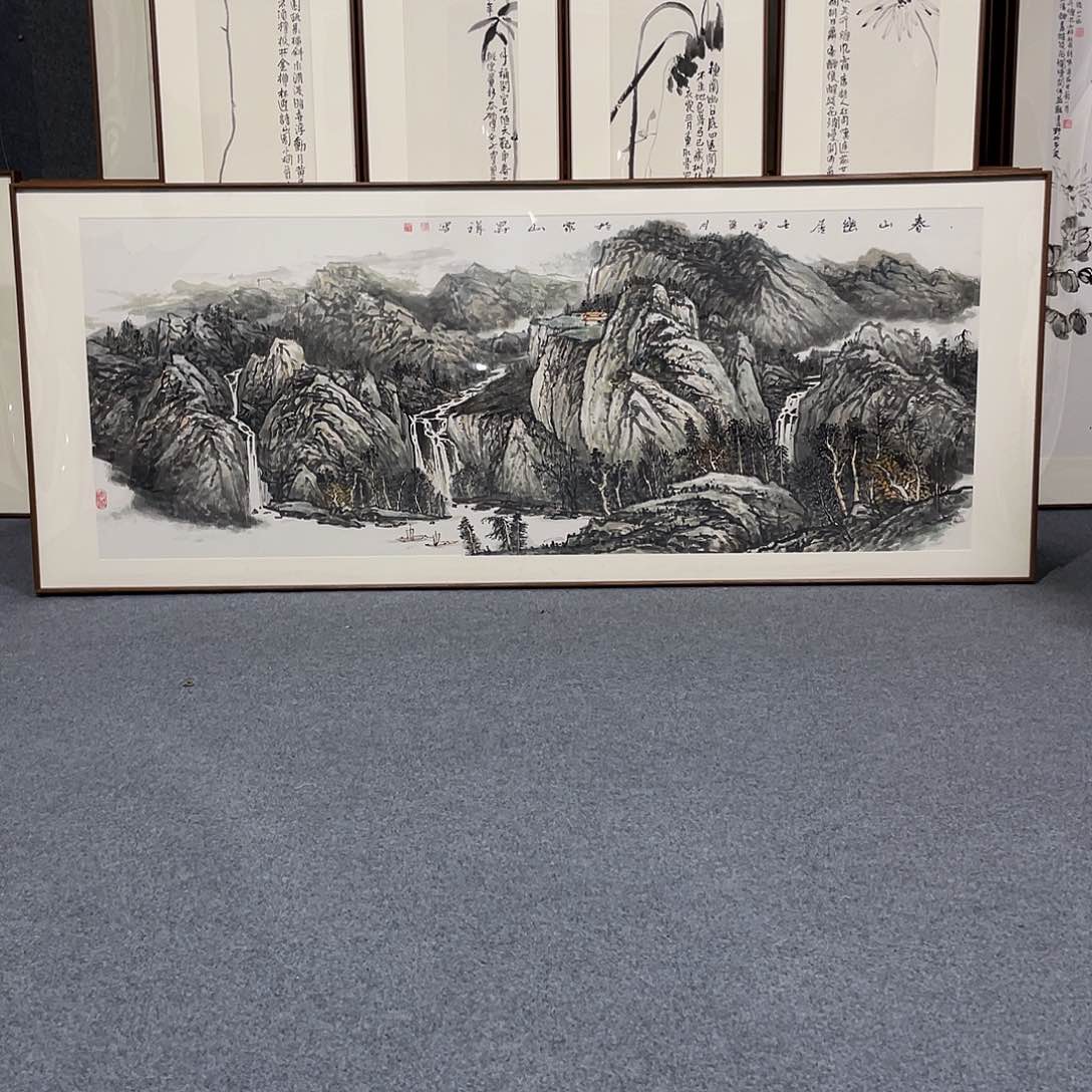 国画手绘作品带框