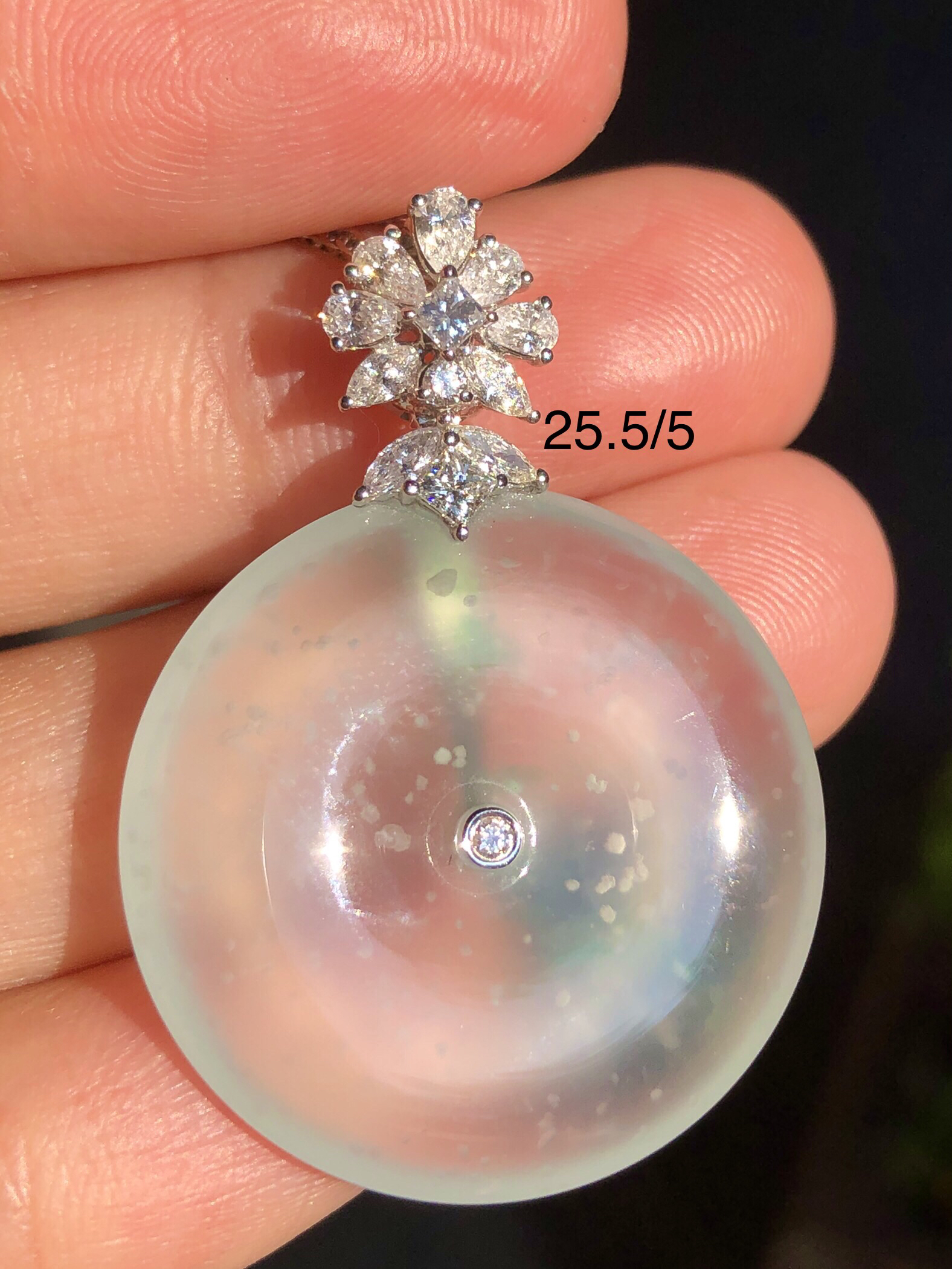 缅甸翡翠高冰平安扣吊坠