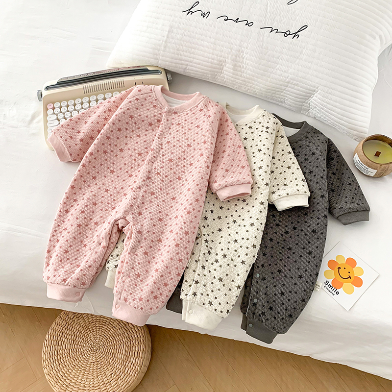 满天星薄棉婴幼儿连身衣宝宝哈衣爬爬服通用