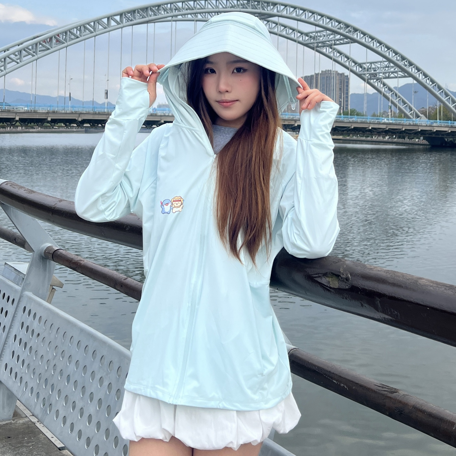 宽松款鲨鲨狮子冰感衣春夏户外凉爽可拆卸肥肥鲨原纱型外套正版