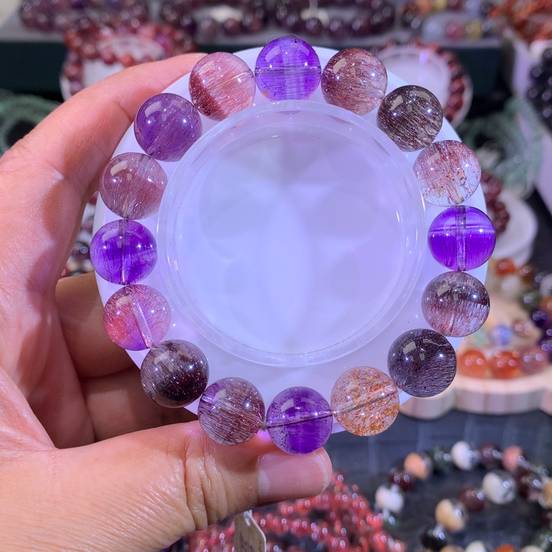 水晶手链未镶嵌12.8毫米仙女超七