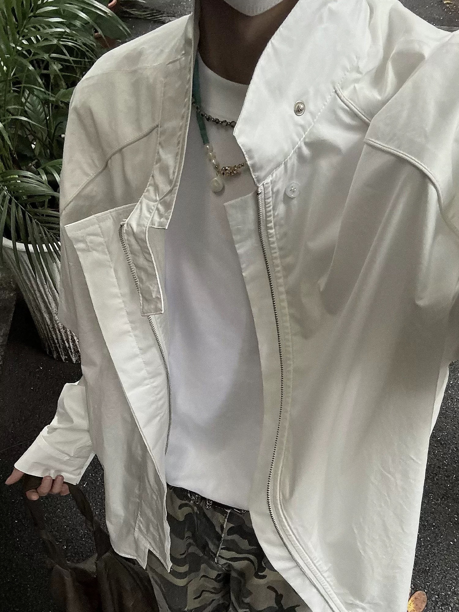 小众设计拉链衬衫男女