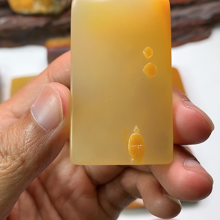 石英质玉（黄龙玉）未镶嵌颈饰